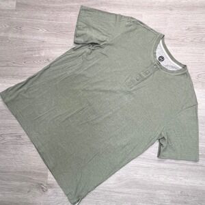 WEATHERPROOF Mens Green Short Sleeve Henley Shirt Size XL Cotton Polyester Blend